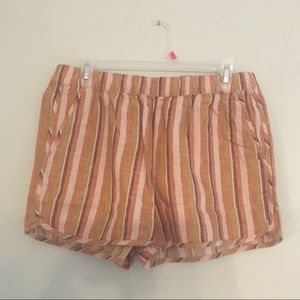 Striped Linen-Cotton Pull On Madewell Shorts